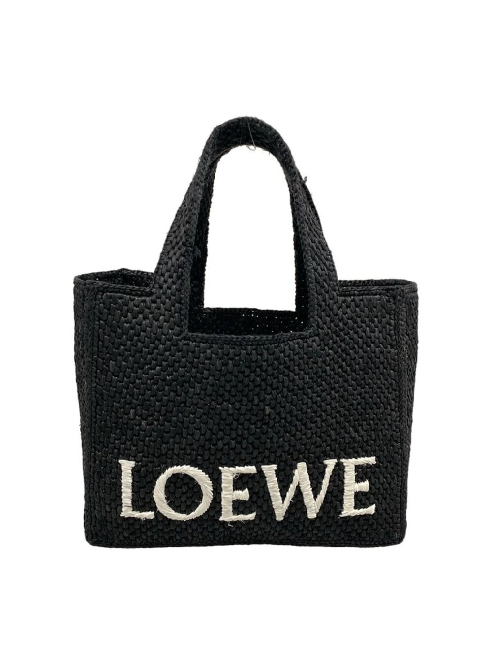 Loewe Tote Bag Font Small Black Basket Leather